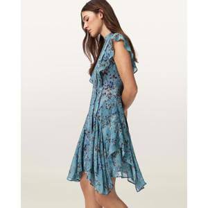 AllSaints Fleur Asymmetric Mini Dress